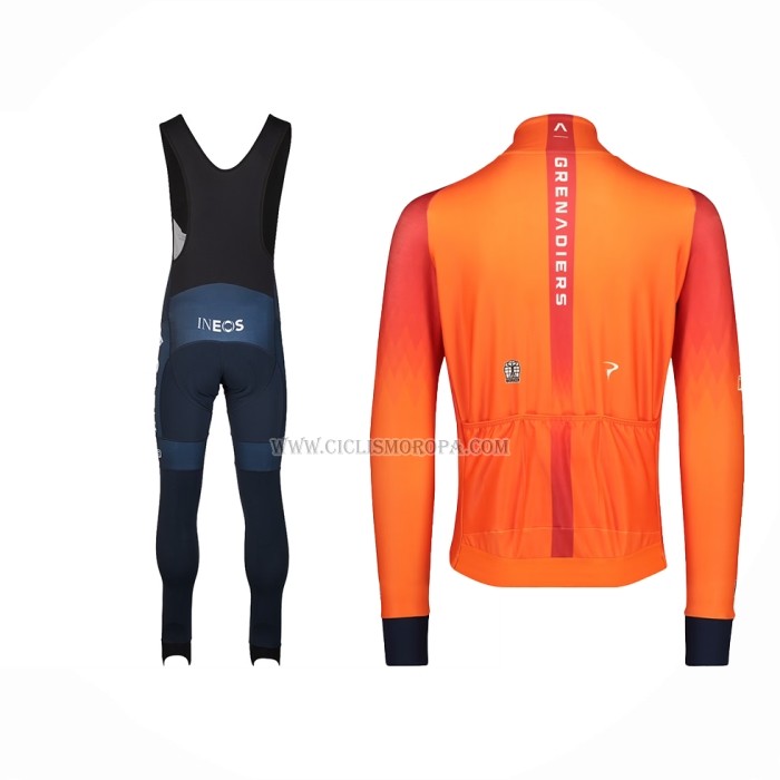 2022 Ropa Ciclismo INEOS Grenadiers Naranja Mangas Largas y Culotte Largo